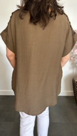 Shirt Nora kant +ketting Choco