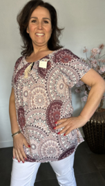 Shirt met koord travel Dreams aubergine