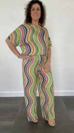 2-Delig comfy pak coloured wave groen SALE