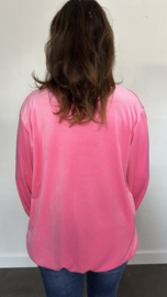 Velvet top Bianca +SIZE pink