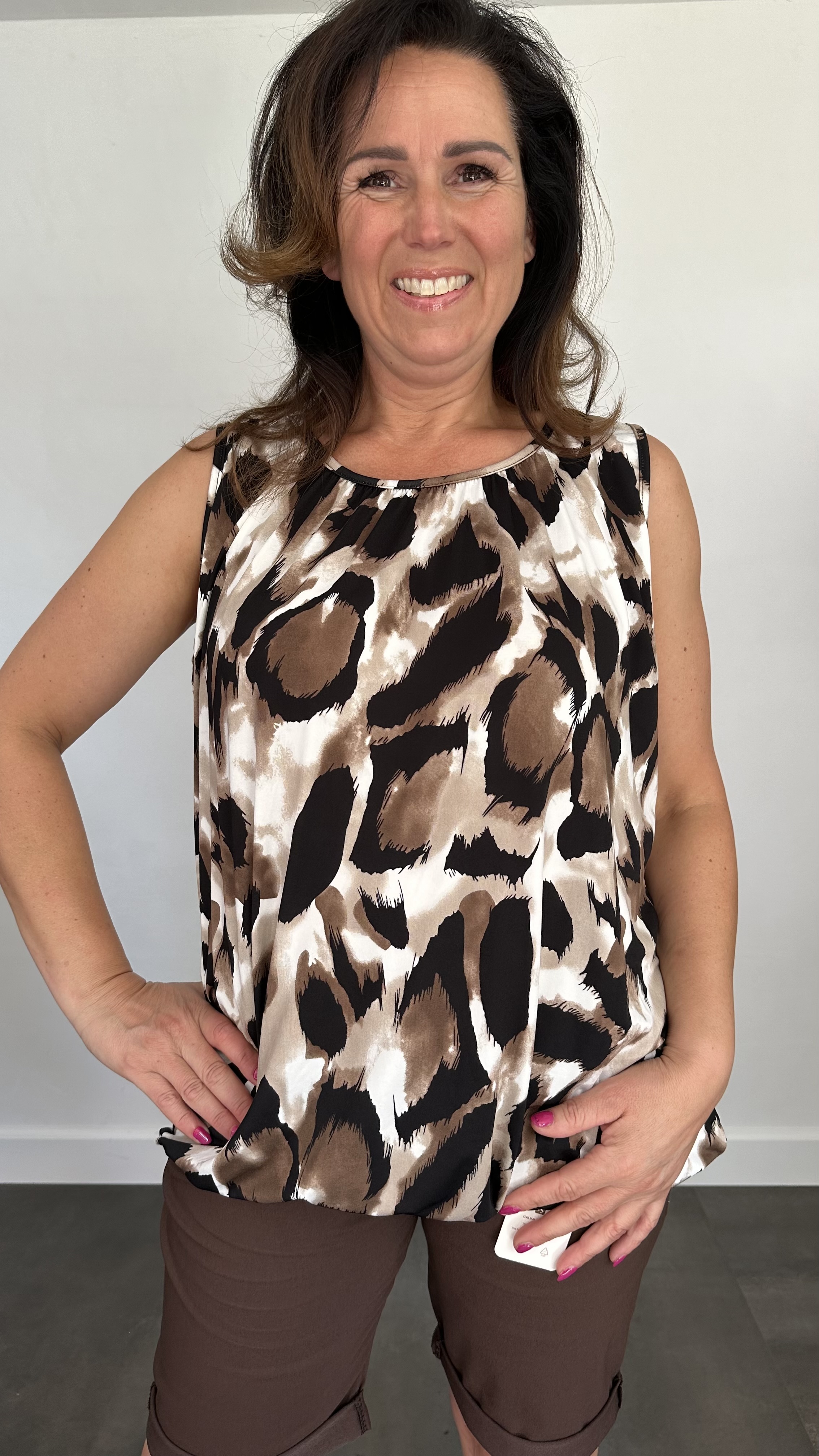 Ballon top panter bruin