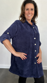 Velvet rib blouse marine