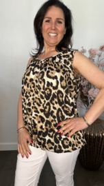 Ballon top Panter zwart/camel