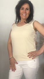 Hemd met brede schouderband ribbel Beige/ Zand