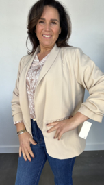 Blazer Marjan met gesmokte mouw zand