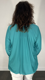 Ballon shirt travel met elastiek smaragd