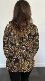 Ballon shirt met elastiek paisley (+size)