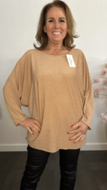 Top Lucy zilver sparkle Camel/gold