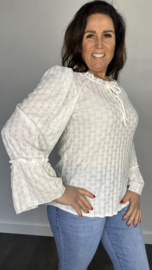 Top Laila met ruche ecru
