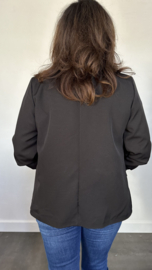 Blazer Marjan met gesmokte mouw zwart