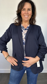 Blazer Marjan met gesmokte mouw marine