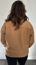 Teddy jack met knopen camel