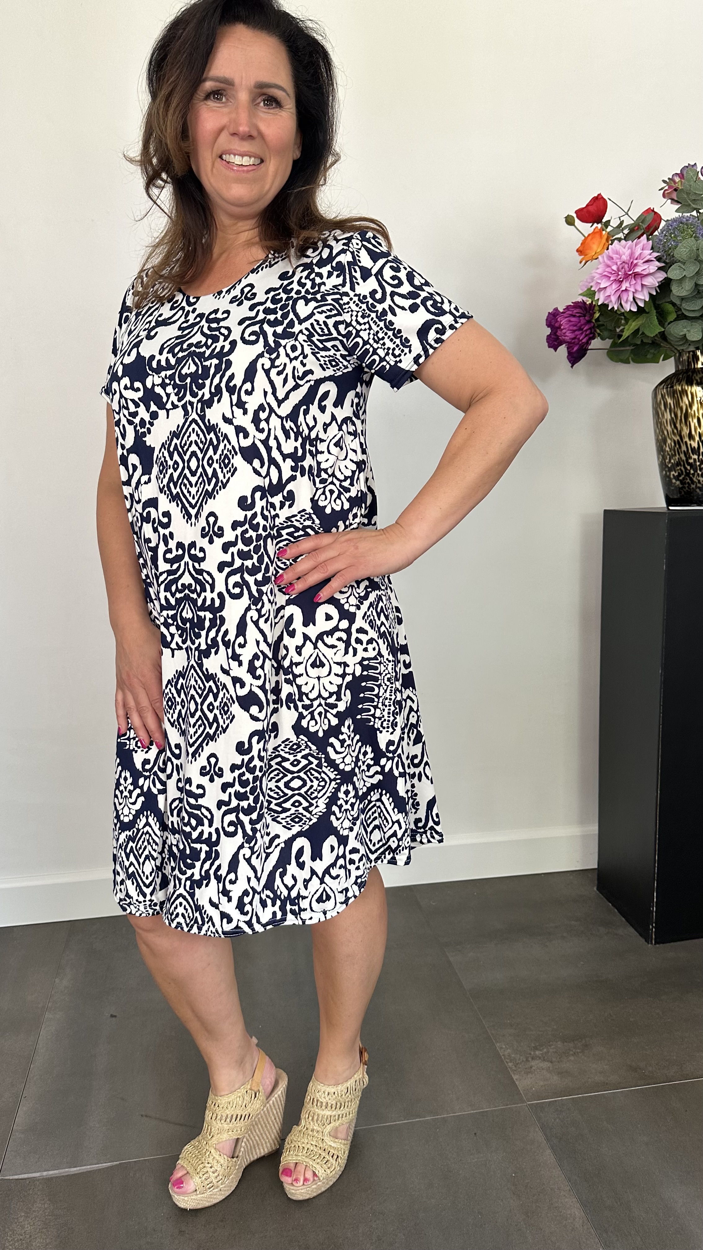Jurk dorena travel versailles marine
