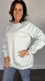 Sweater met gesmokte mouwen mint