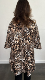 Soft shirt /tuniek cheeta met strook camel