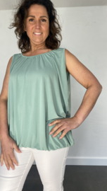 Ballon top travel licht groen +size
