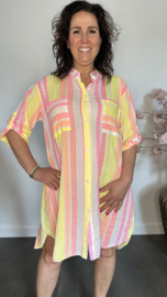 Jurk/ blouse Aztec neon