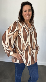Blouse flames camel