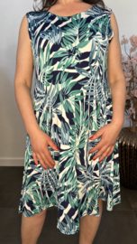 Hemdjurk Palmblad marine/mint/wit