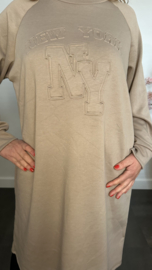 Jurk/ tuniek 2d print NY Taupe