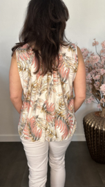 Ballon top old leaves ecru