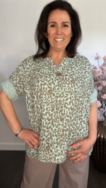 Panter blouse wafelstof Mint