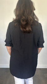 Blouse met ruche Sara zwart