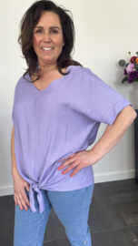 Top met gehaakt detail op de rug lila