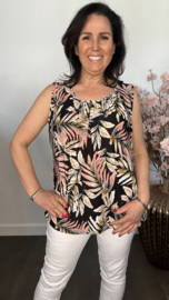 Ballon top old leaves zwart