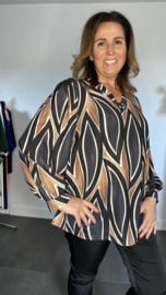 Blouse flames zwart