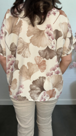 Blouse Milou gebloemd zand
