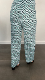 Broek met wijde pijp diamant mint