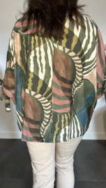 Blouse Selma met strikjes Army