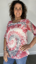 Voile blouse batik fuchsia