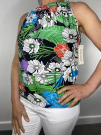 Halter top gebloemd zwart