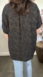Blouse Silvi flowers Zwart
