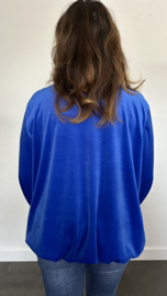 Velvet top Bianca +SIZE kobalt
