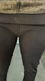 Tregging met fleece gevoerd en glitter detail Choco