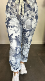 Joggjeans flowers & leaves +SIZE ijsblauw