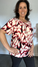 Ballon shirt met elastiek  Wild flames rood