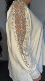 Trui Melany parels & glitters ecru