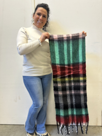 Sjaal Noor groen/rood/roze