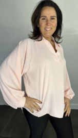 Blouse GiGi met pofmouw roze