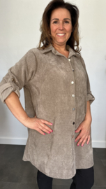 Baby rib blouse taupe
