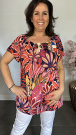 Shirt met koord travel New Leaves fuchsia