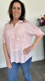 Blouse met kant Steffie roze