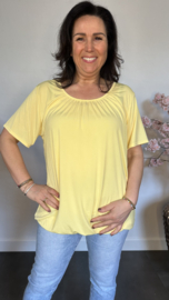 Ballon shirt travel met elastiek geel