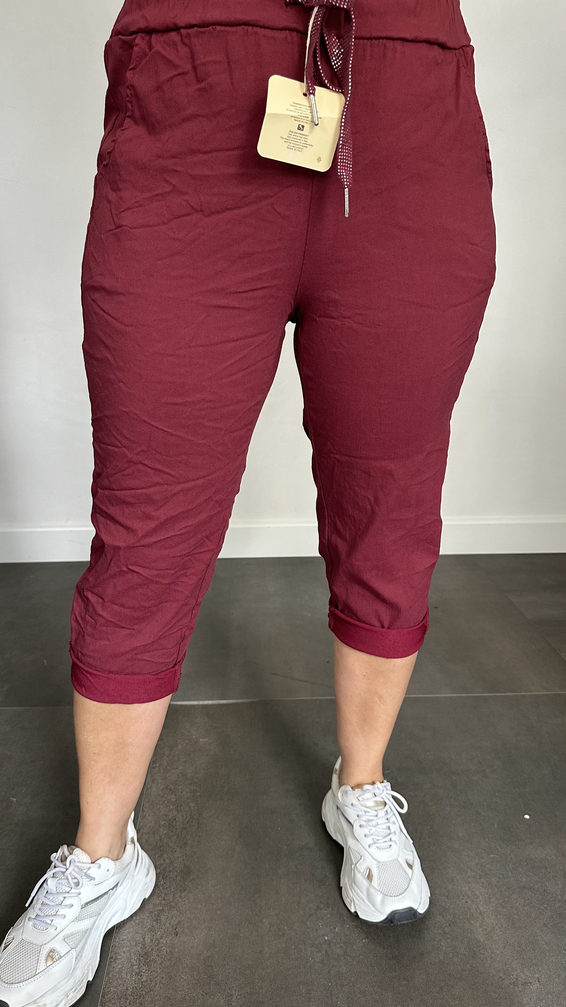 Comfy CAPRI joggjeans wijnrood