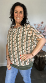 Blouse met boord Small Elips army