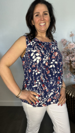 Ballon top Blossom marine/roze/ecru